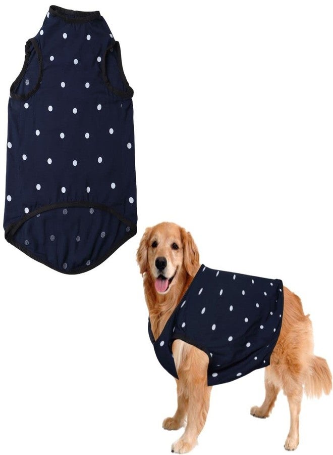 Sage Square Funky Soft Material Dog T-Shirt | Cool/Funky Print Pet | Soft Light Weight | Comfortable & Breathable Dog Clothing | Trendy Vest Outfit (Polka Blue) (Medium - 18inch) - Image 1